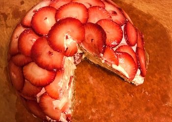 Making a No-Bake Strawberry Dome Cheesecake