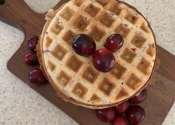 Easy Sourdough Cranberry Waffles