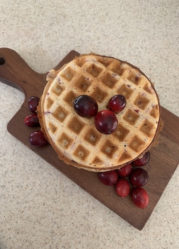 Easy Sourdough Cranberry Waffles